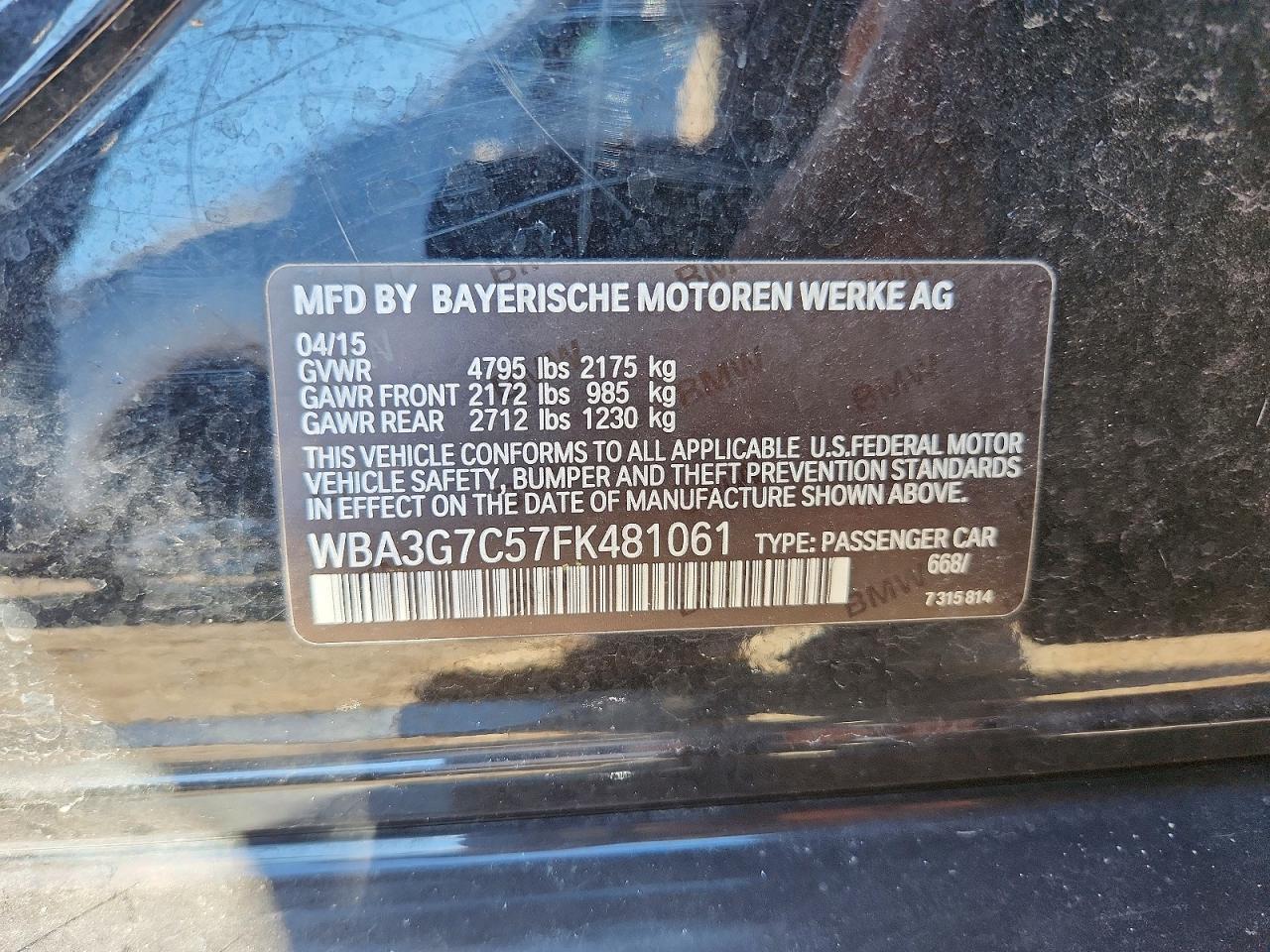 2015 BMW Seria 3 328i - zdjęcie 12