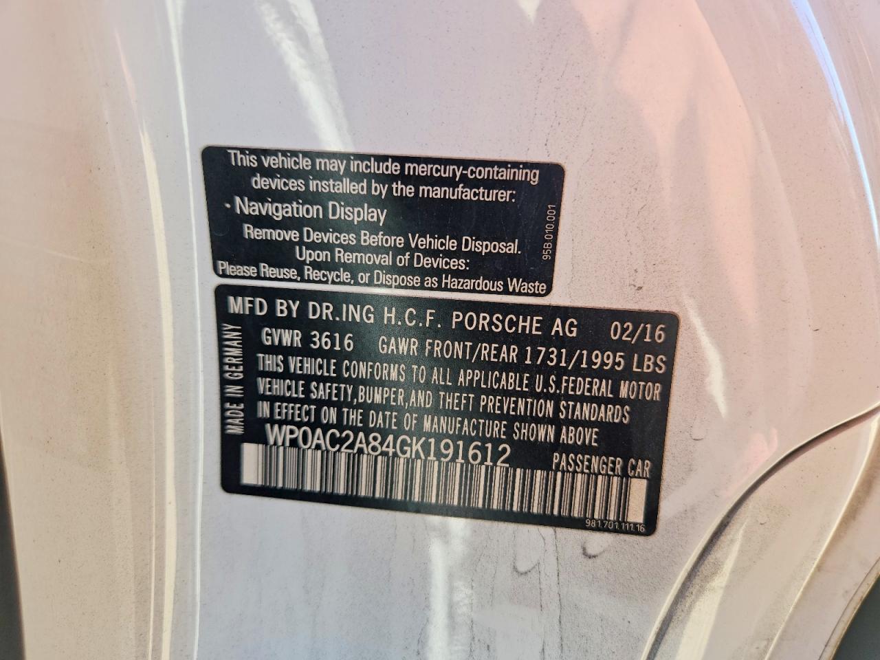 2016 Porsche Cayman Gt4 - zdjęcie 12