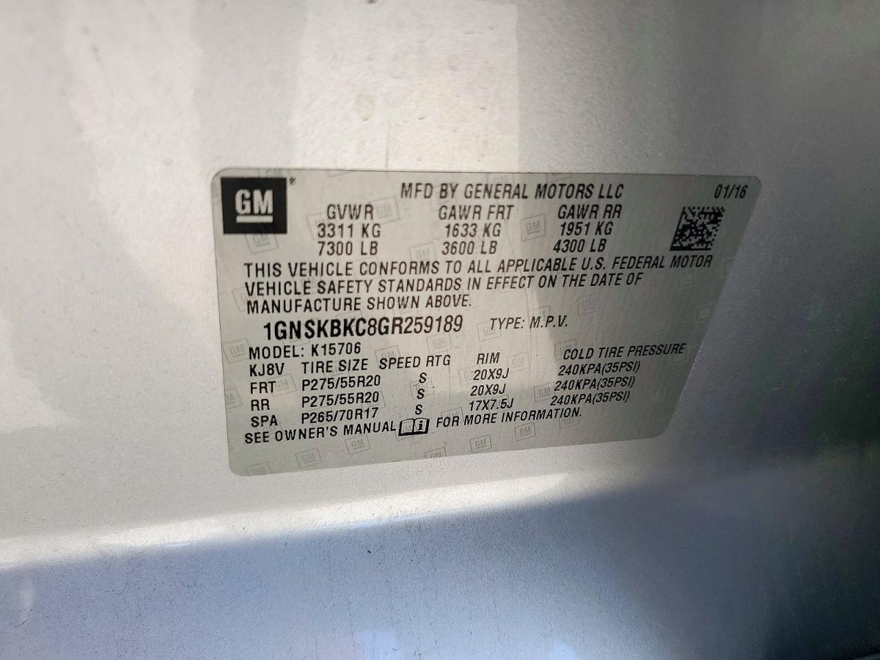 2016 Chevrolet Tahoe K1500 Lt - zdjęcie 13
