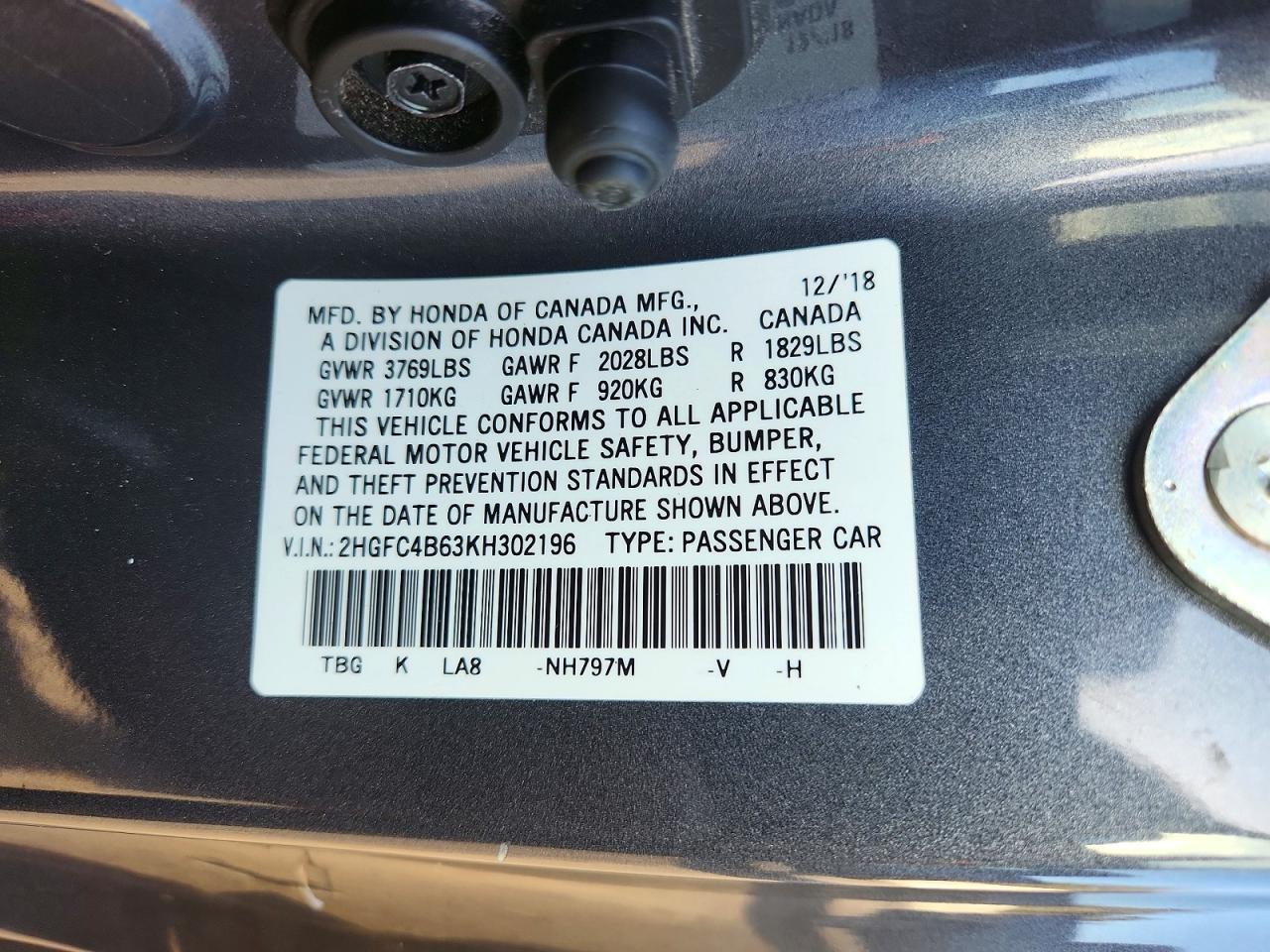 2019 Honda Civic Lx - zdjęcie 12