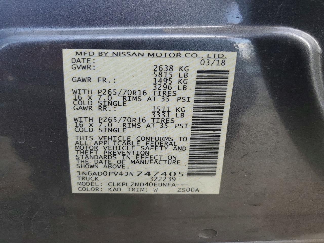 2018 Nissan Frontier Sv - zdjęcie 12