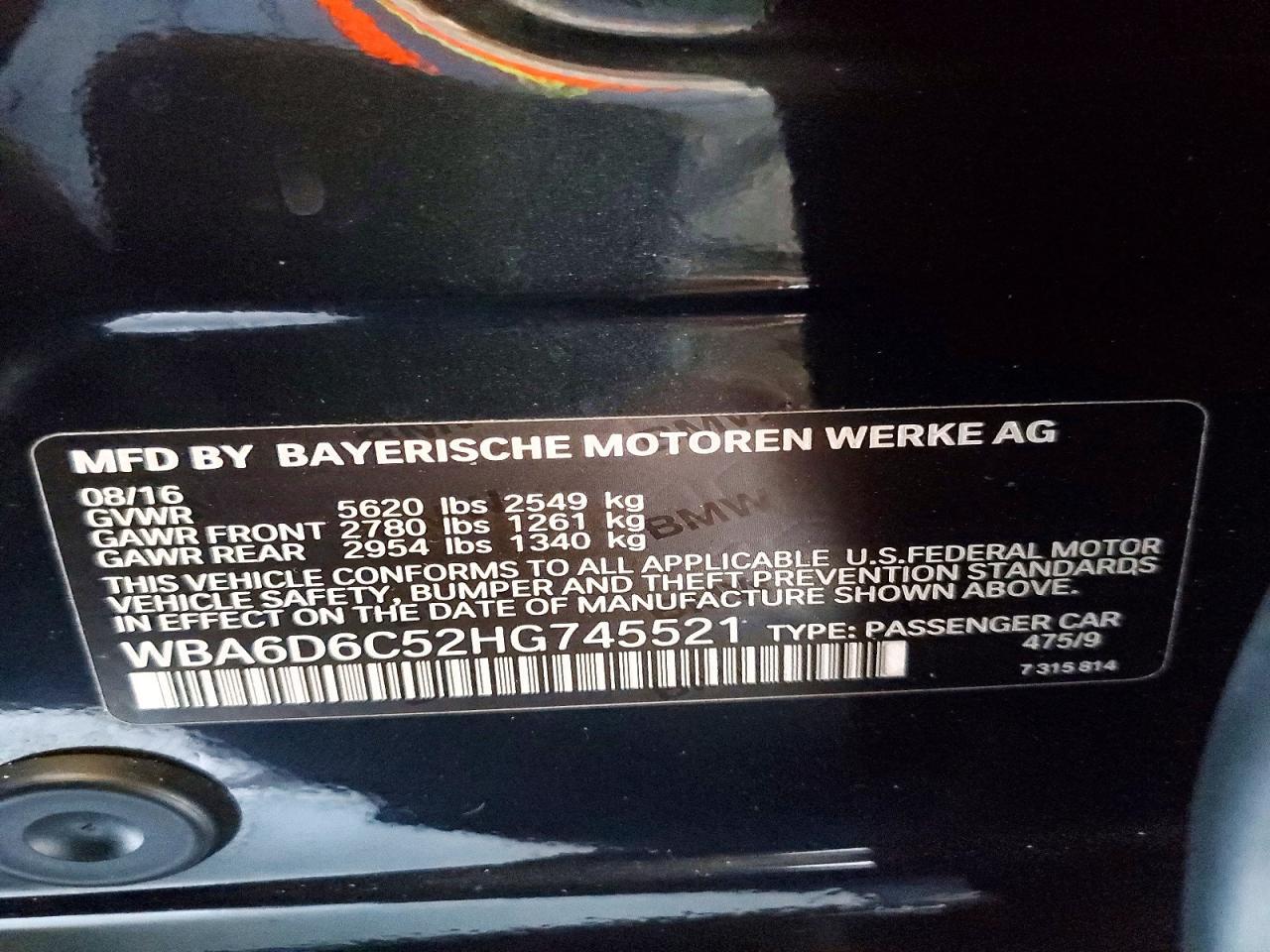 2017 BMW Seria 6 B6 - zdjęcie 12