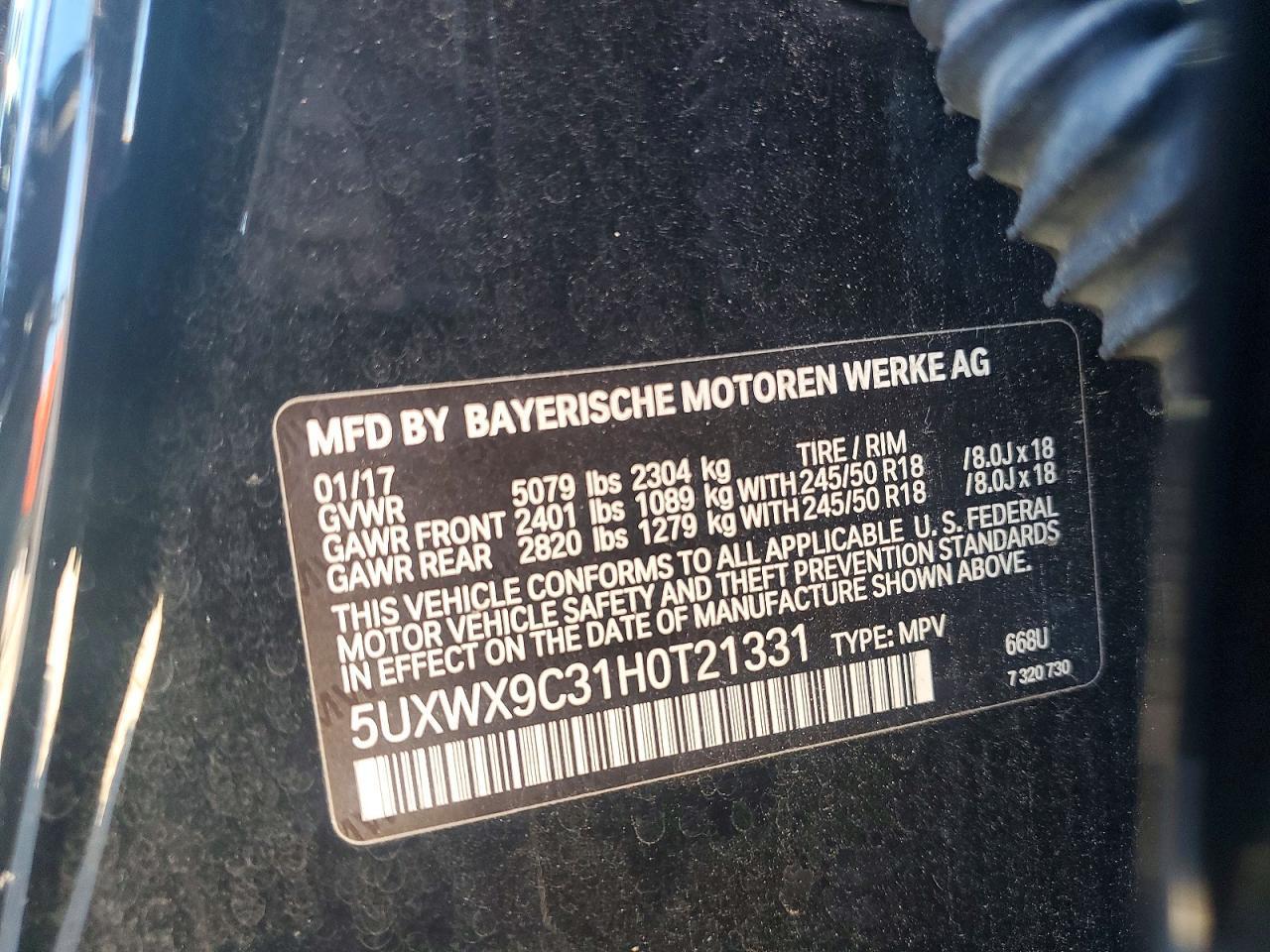 2017 BMW X3 xDrive28I - zdjęcie 12