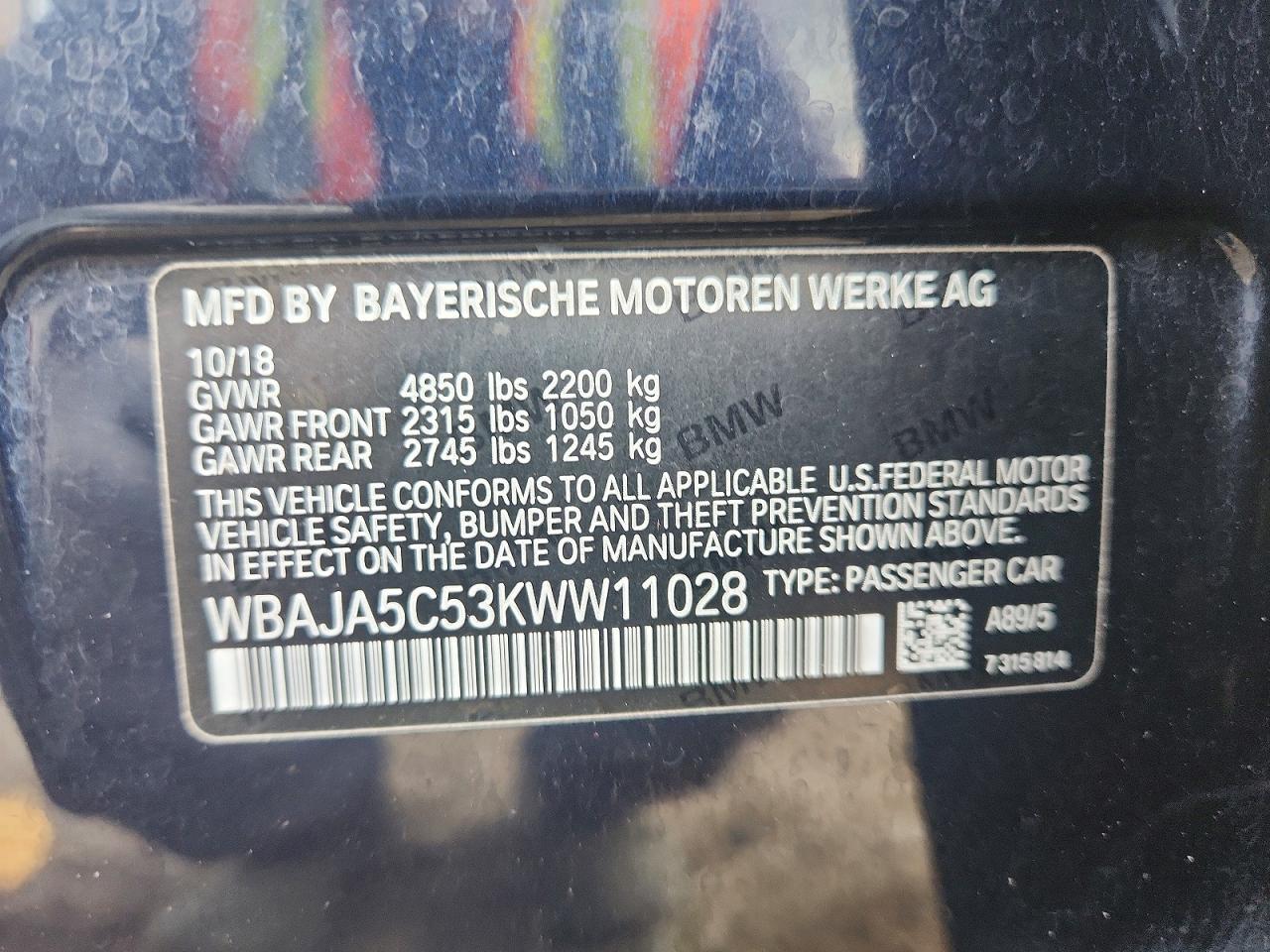 2019 BMW 530 I - zdjęcie 13