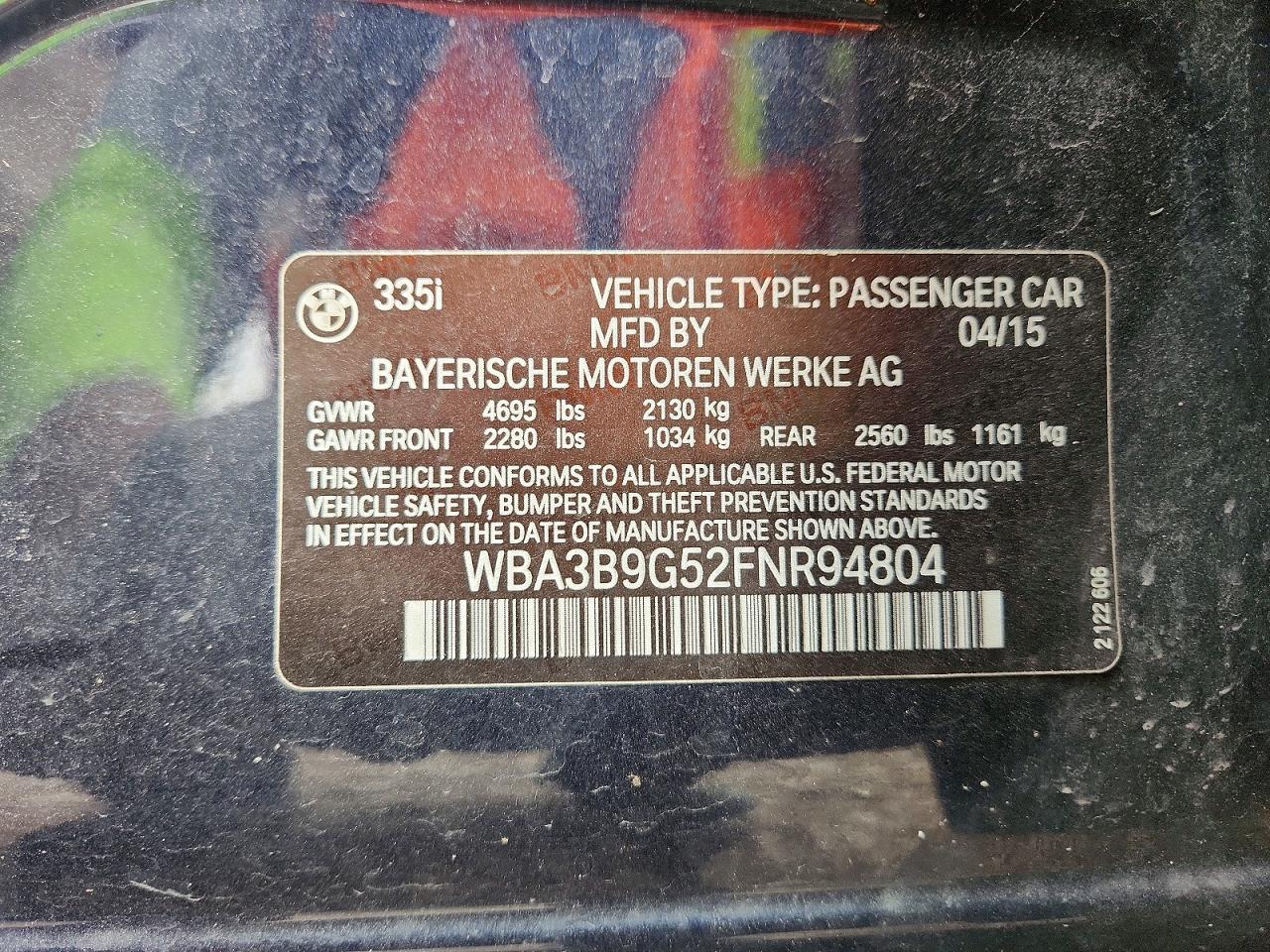 2015 BMW Seria 3 335i - zdjęcie 12