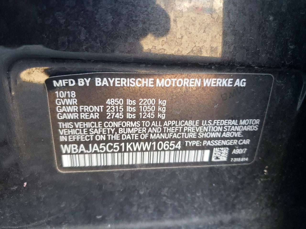 2019 BMW 530 I - zdjęcie 13