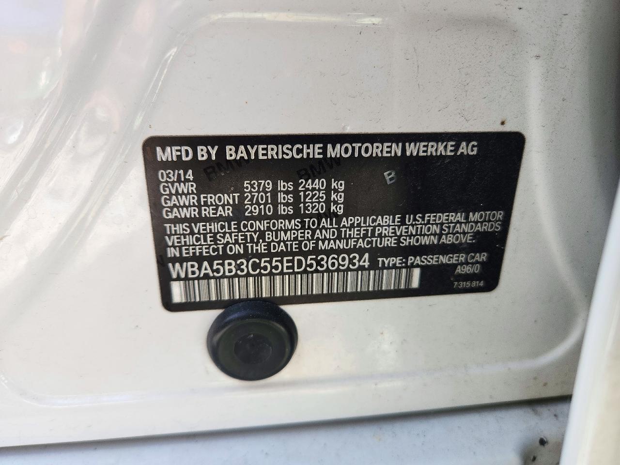 2014 BMW Seria 5 535i - zdjęcie 12