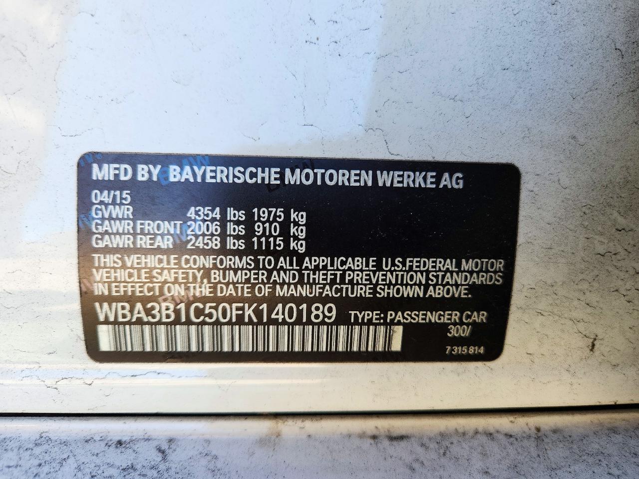 2015 BMW 320 I - zdjęcie 12