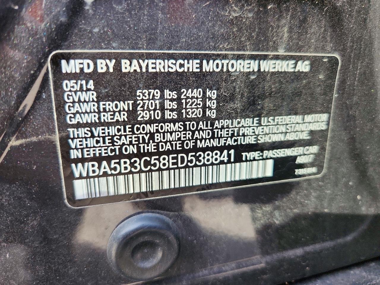 2014 BMW Seria 5 535i - zdjęcie 12