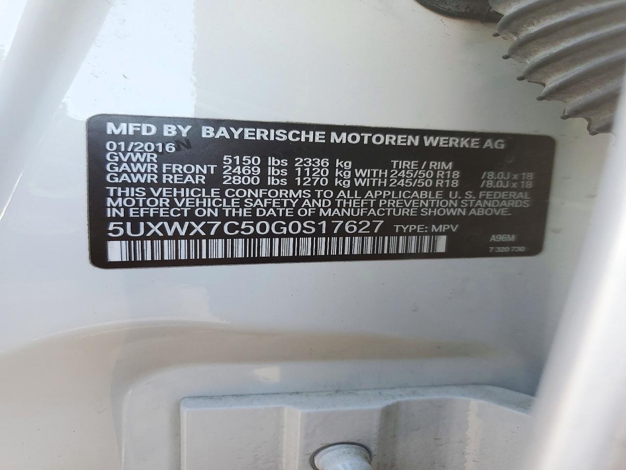 2016 BMW X3 xDrive35I - zdjęcie 14