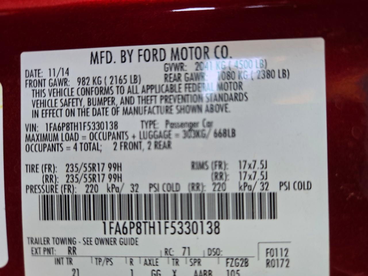 2015 Ford Mustang Ecoboost - zdjęcie 12