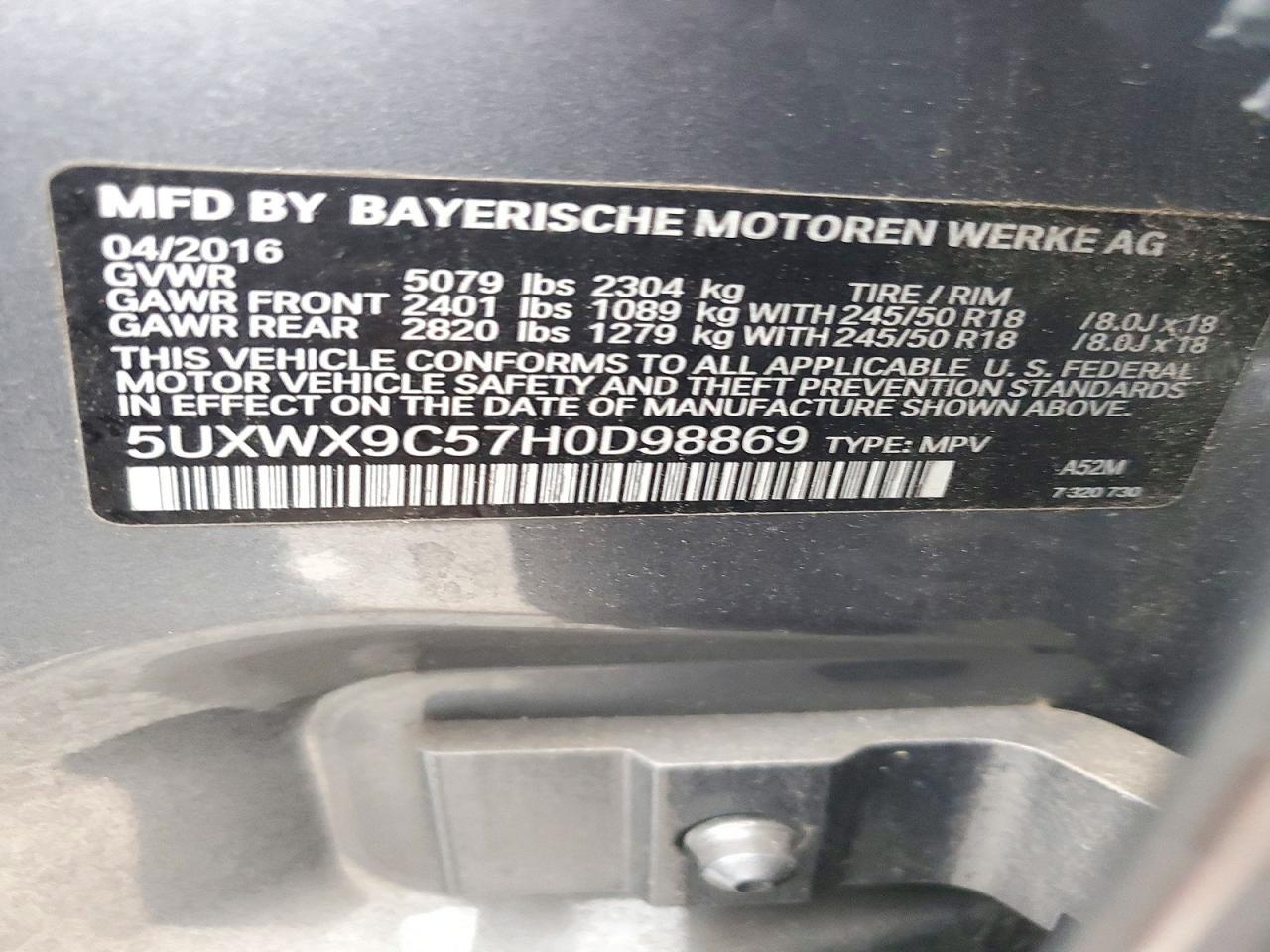 2017 BMW X3 xDrive28I - zdjęcie 13