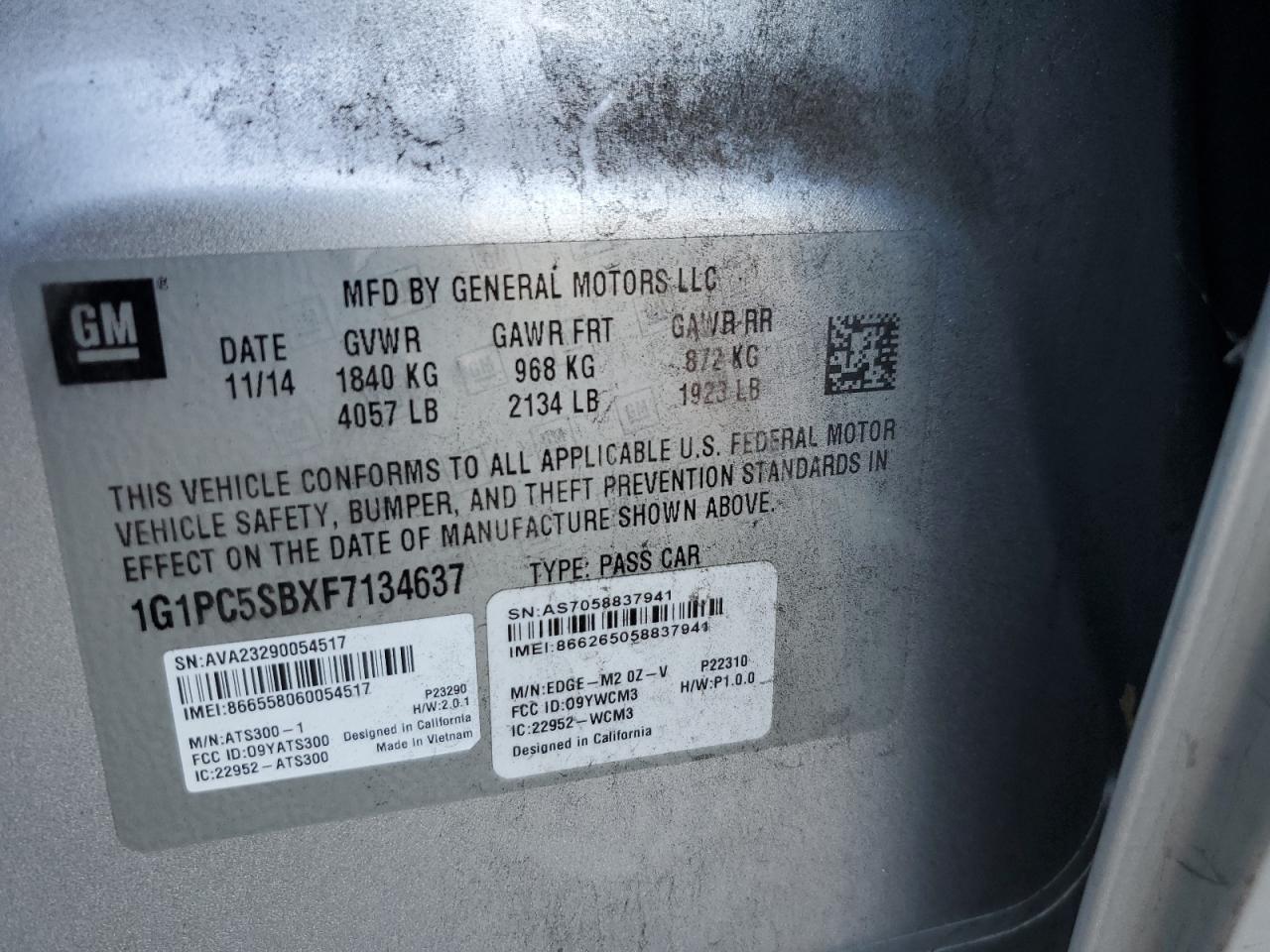 2015 Chevrolet Cruze 4D - zdjęcie 12