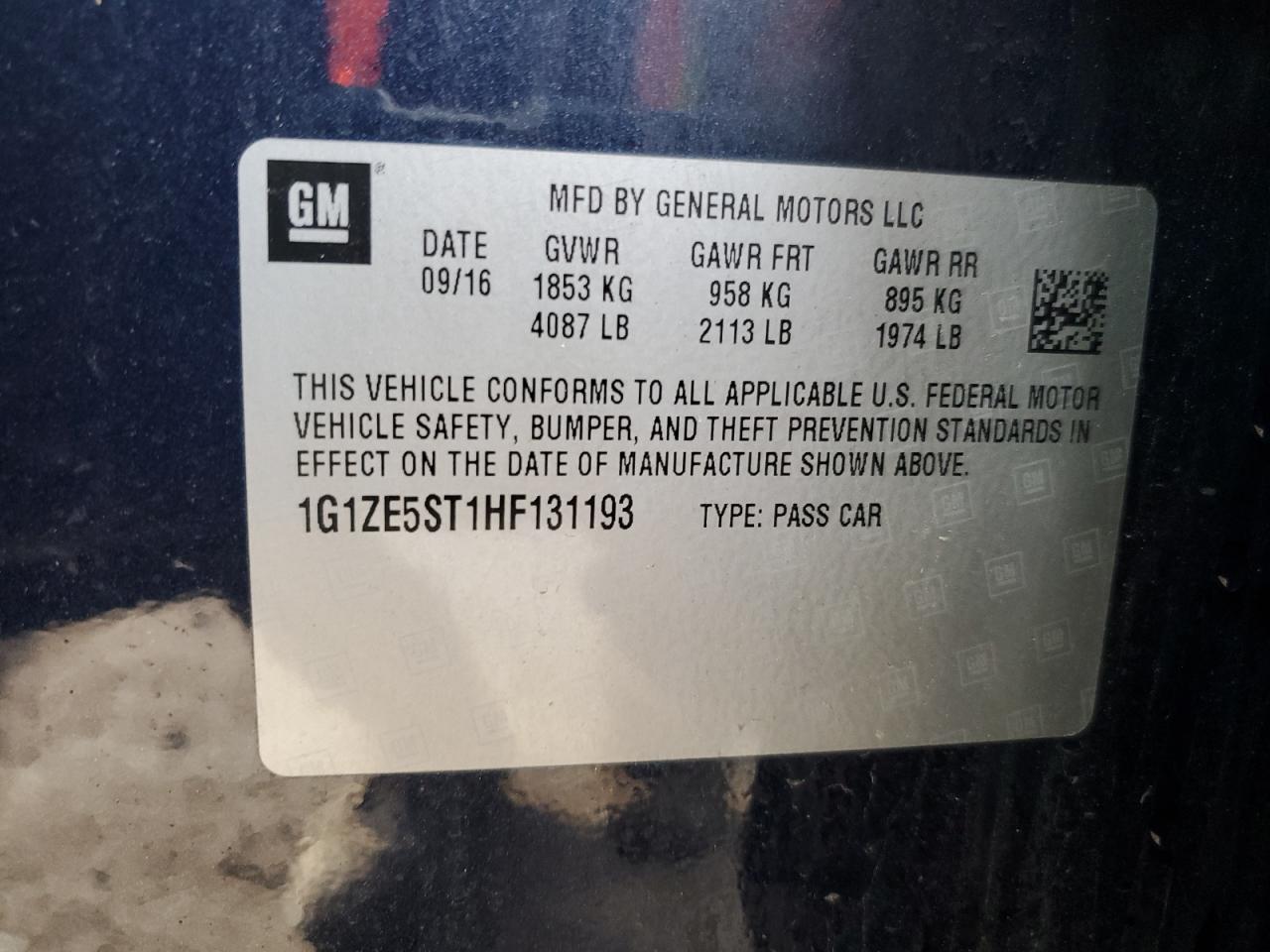 2017 Chevrolet Malibu Lt - zdjęcie 13