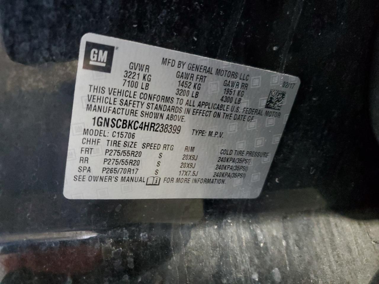 2017 Chevrolet Tahoe C1500 Lt - zdjęcie 14