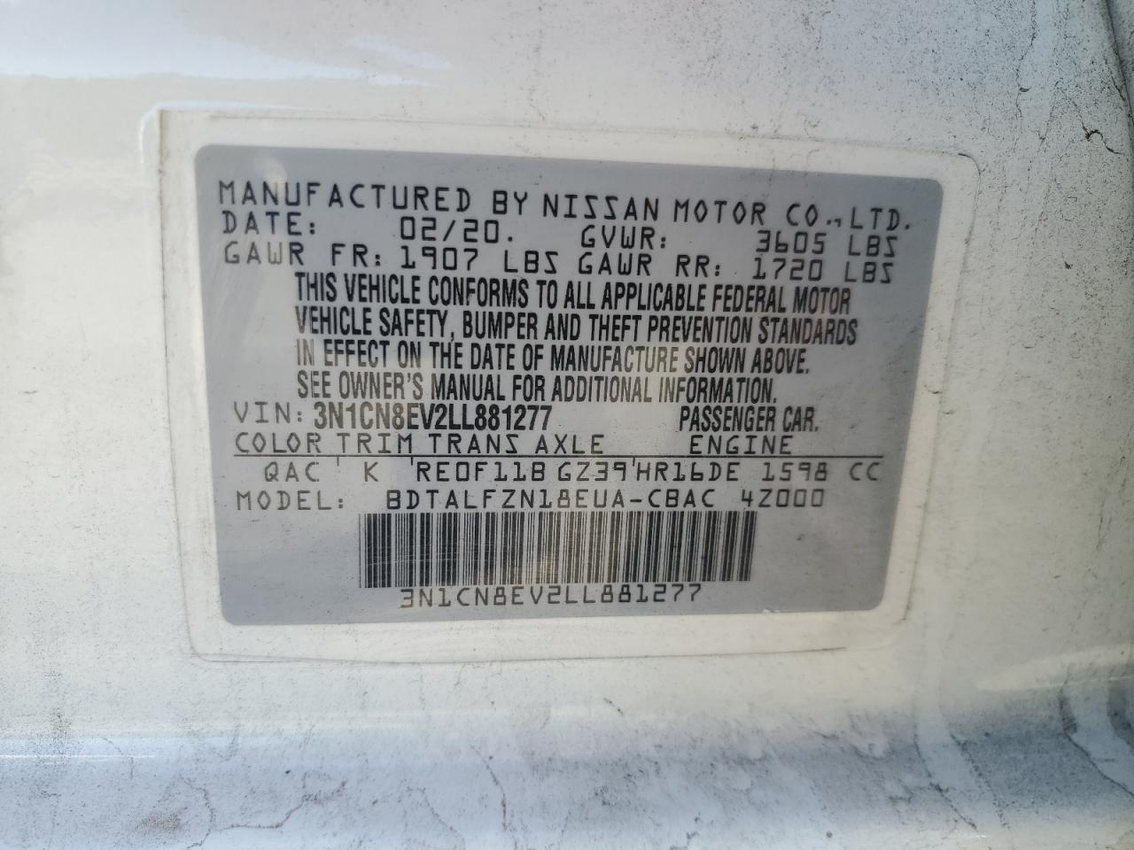 2020 Nissan Versa Sv - zdjęcie 12