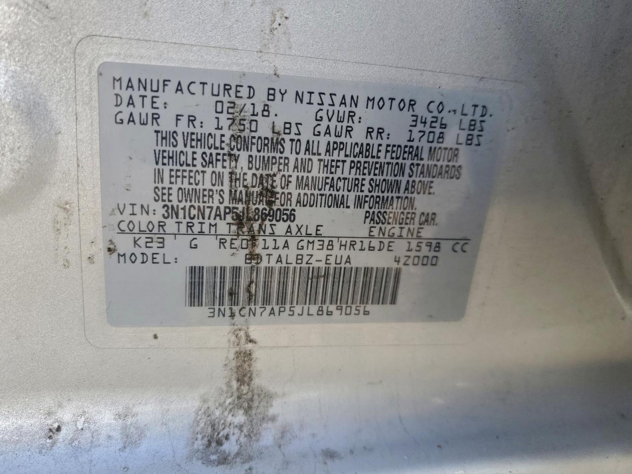 2018 Nissan Versa S - zdjęcie 12