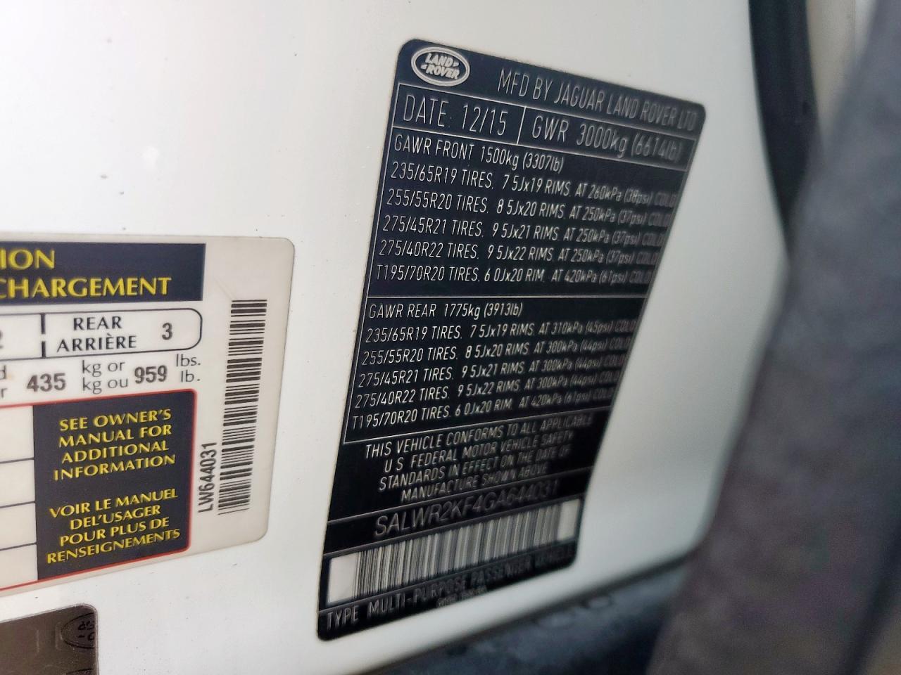 2016 Land Range Rover 3.0L V6 Turbocharged Diesel - zdjęcie 13