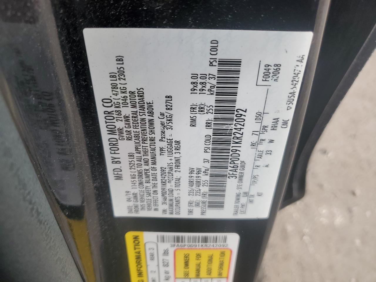 2019 Ford Fusion Titanium - zdjęcie 12