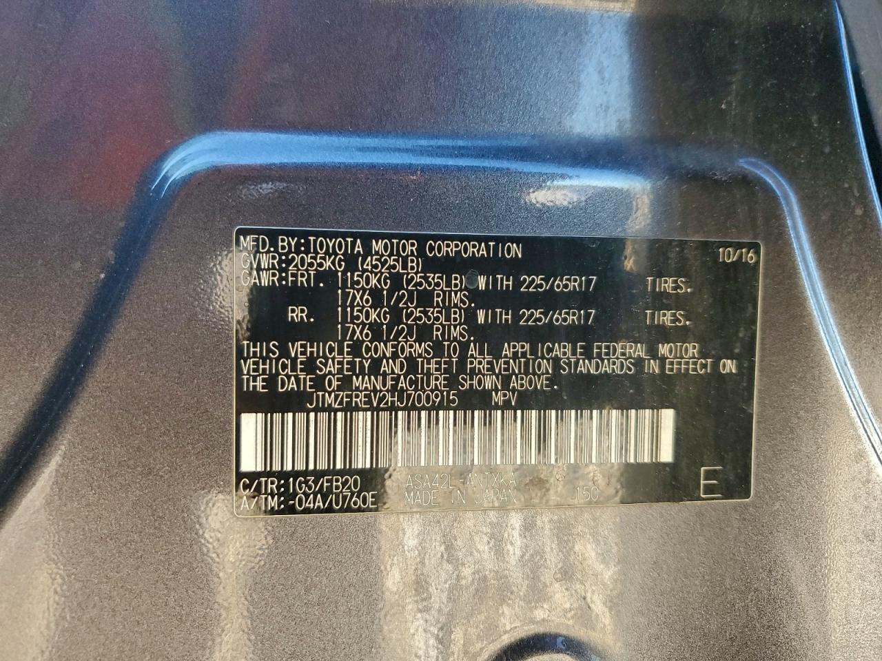 2017 Toyota Rav4 Le - zdjęcie 14