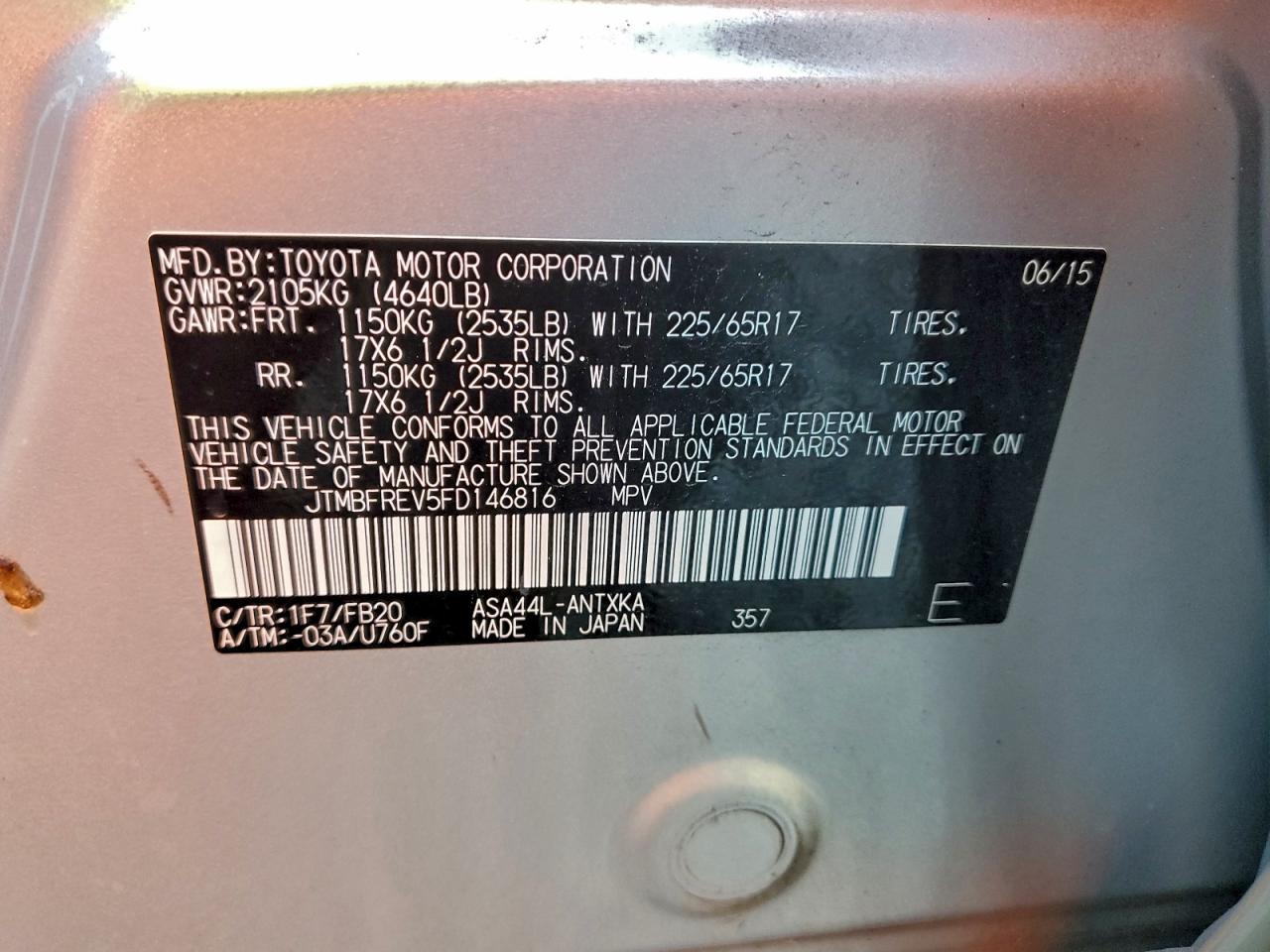 2015 Toyota Rav4 Le - zdjęcie 13