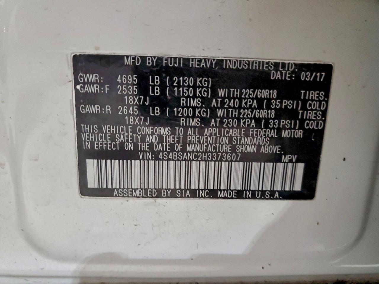 2017 Subaru Outback - zdjęcie 14