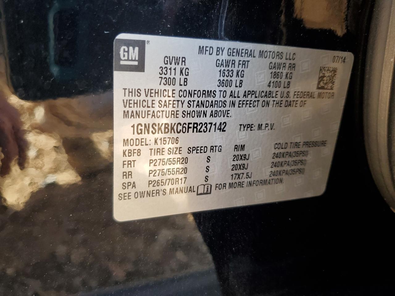 2015 Chevrolet Tahoe K1500 Lt - zdjęcie 13