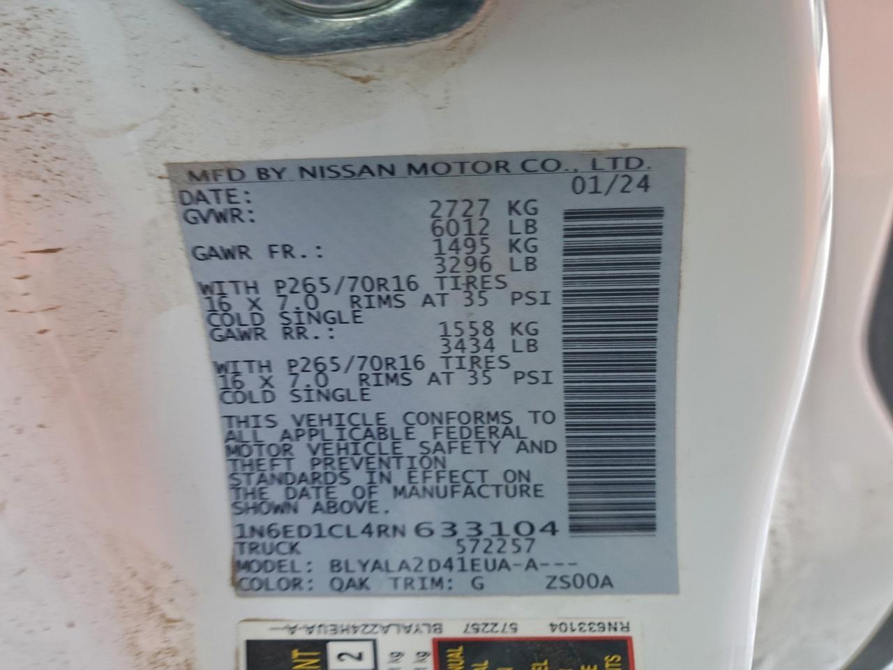 2024 Nissan Frontier S - zdjęcie 13