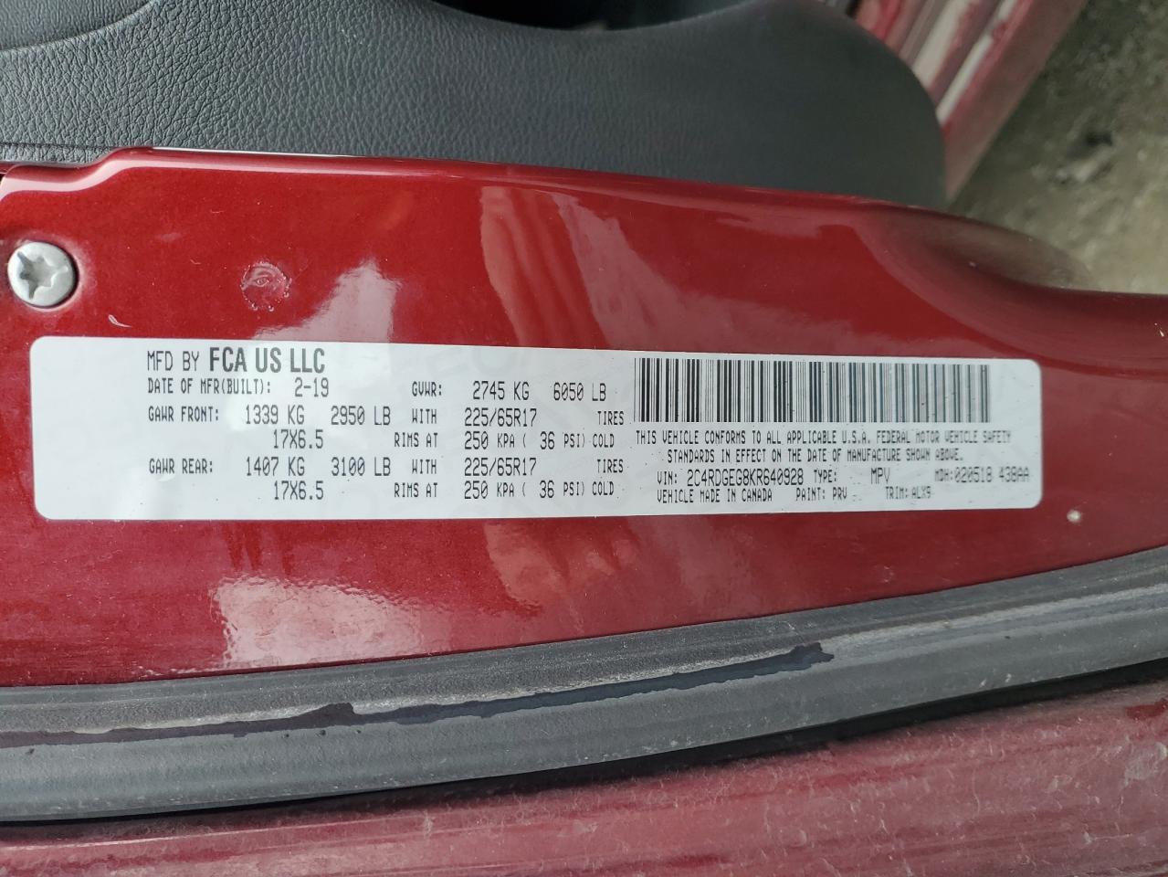 2019 Dodge Grand Caravan Gt - zdjęcie 13