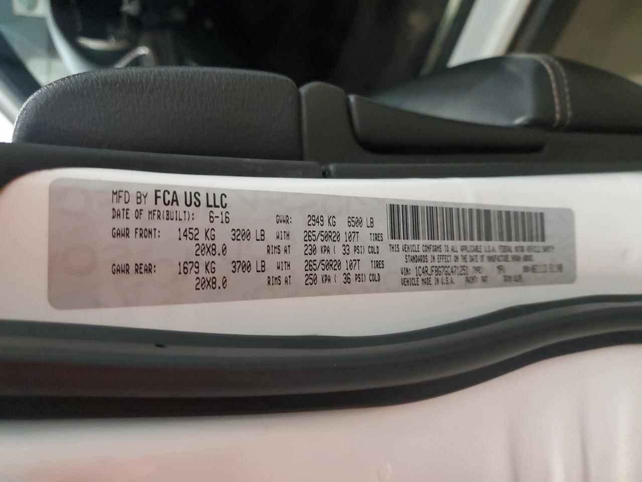 2016 Jeep Grand Cherokee Limited - zdjęcie 13