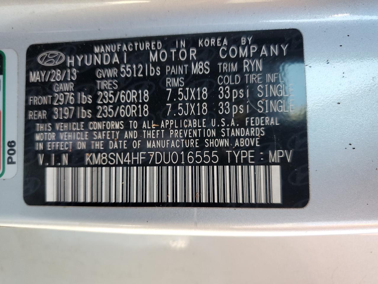 2013 Hyundai Santa Fe Gls - zdjęcie 13