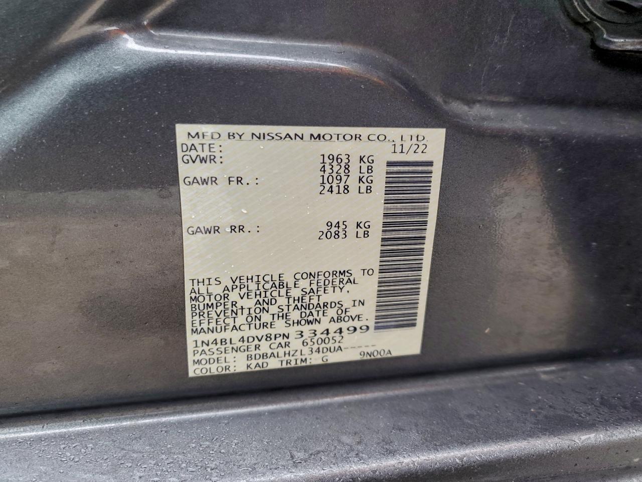 2023 Nissan Altima Sv - zdjęcie 13