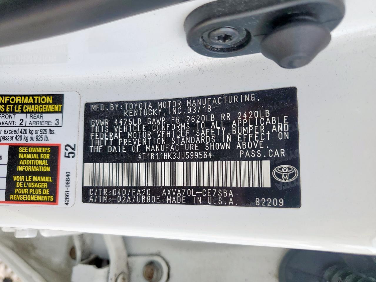 2018 Toyota Camry Se - zdjęcie 13