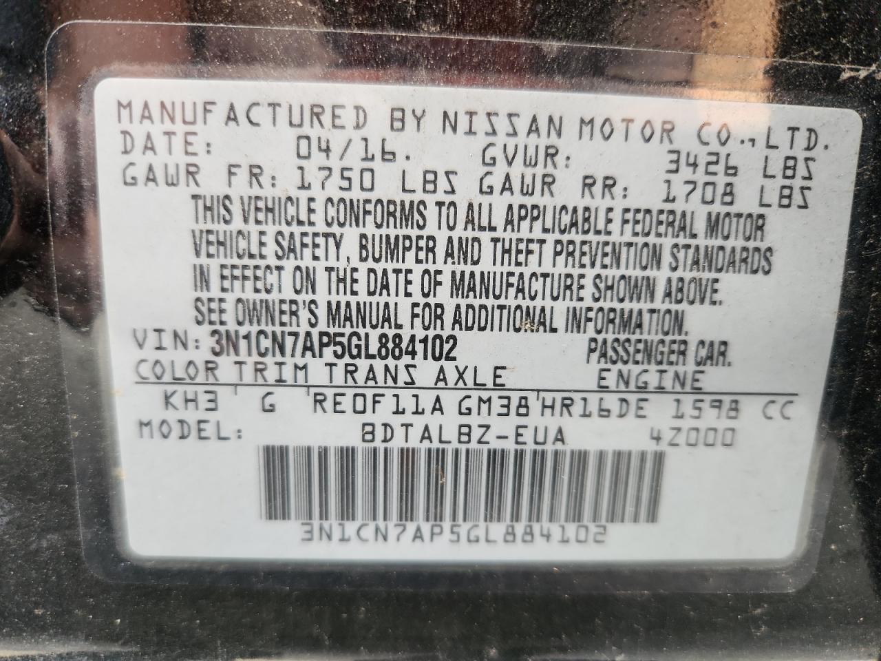 2016 Nissan Versa - zdjęcie 12