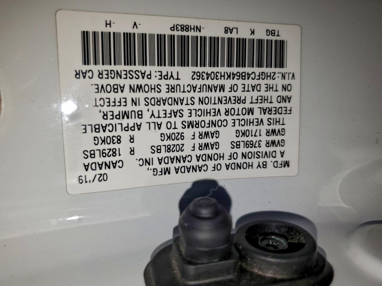 2019 Honda Civic Lx - zdjęcie 14