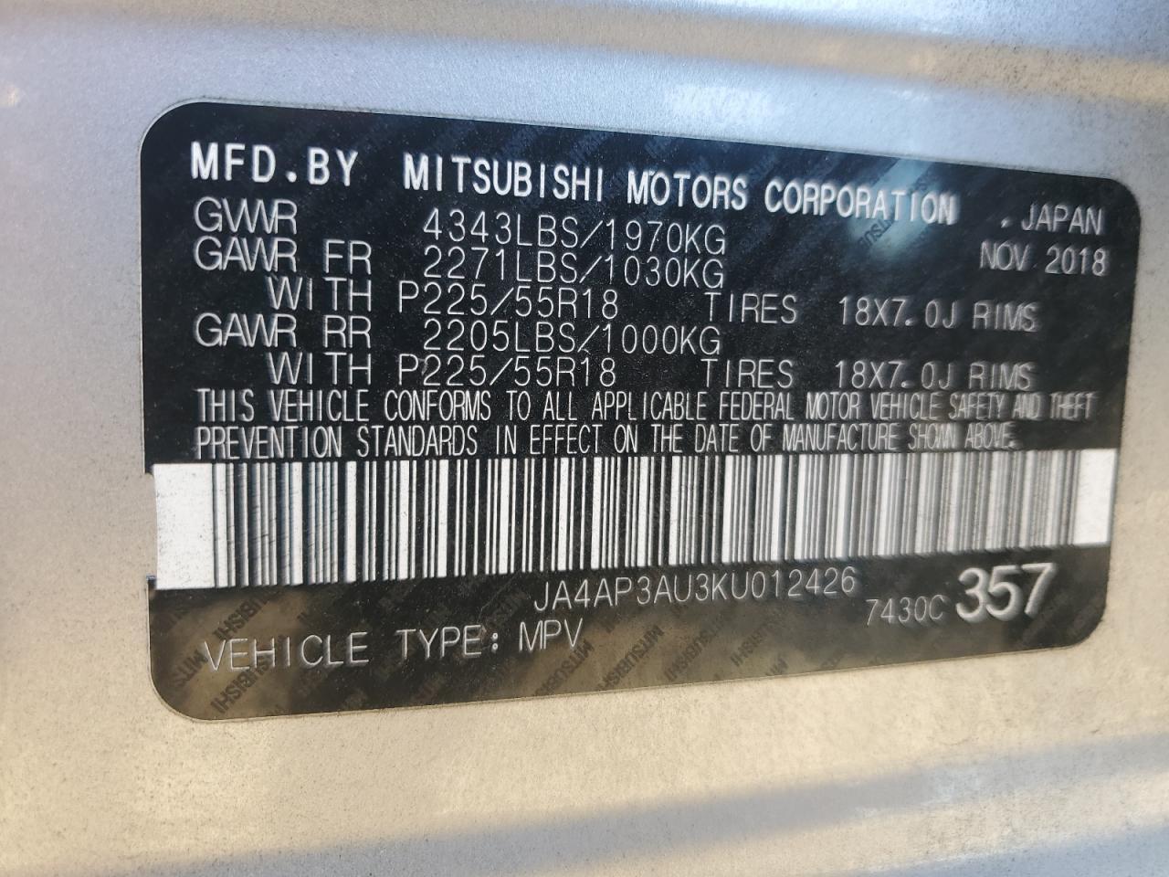 2019 Mitsubishi Outlander Sport Es - zdjęcie 12