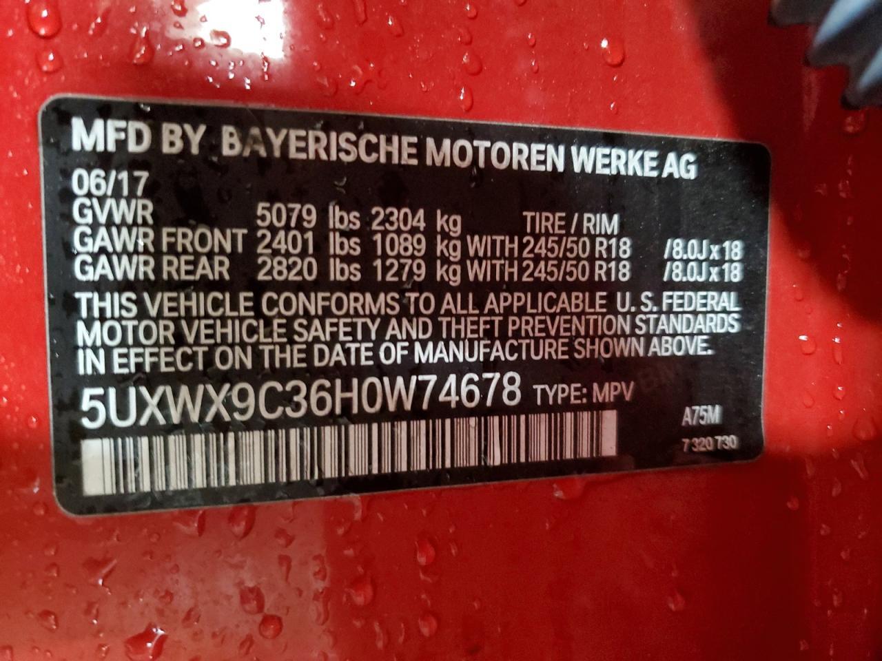 2017 BMW X3 xDrive28I - zdjęcie 12