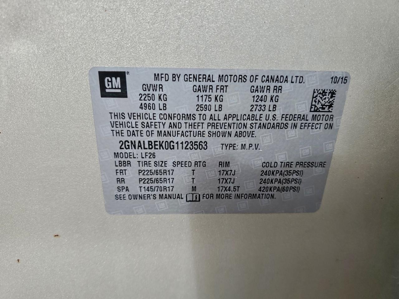 2016 Chevrolet Equinox - zdjęcie 13