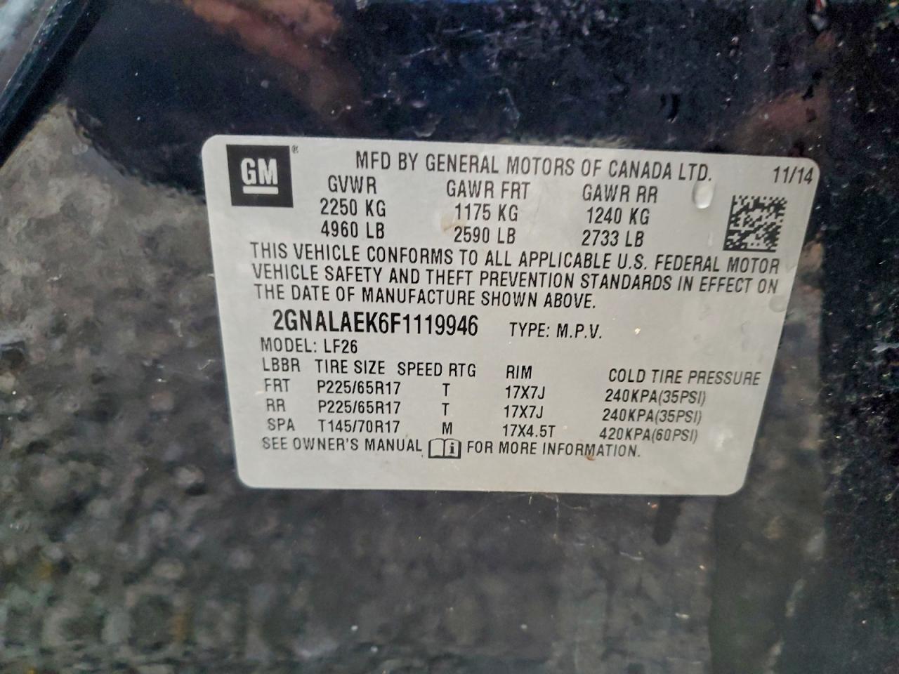 2015 Chevrolet Equinox Ls - zdjęcie 14