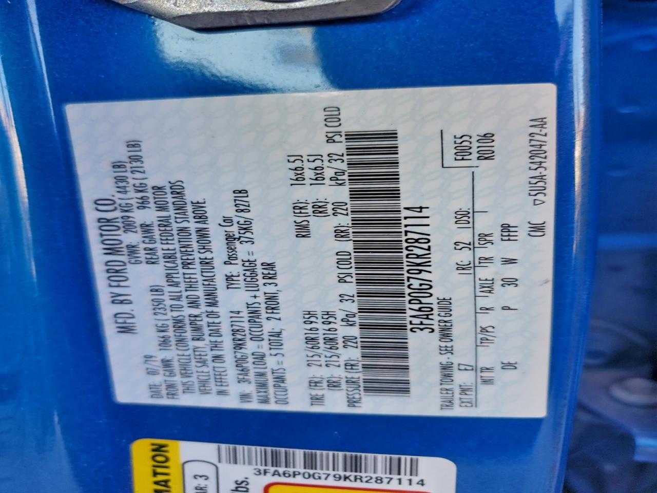 2019 Ford Fusion - zdjęcie 12