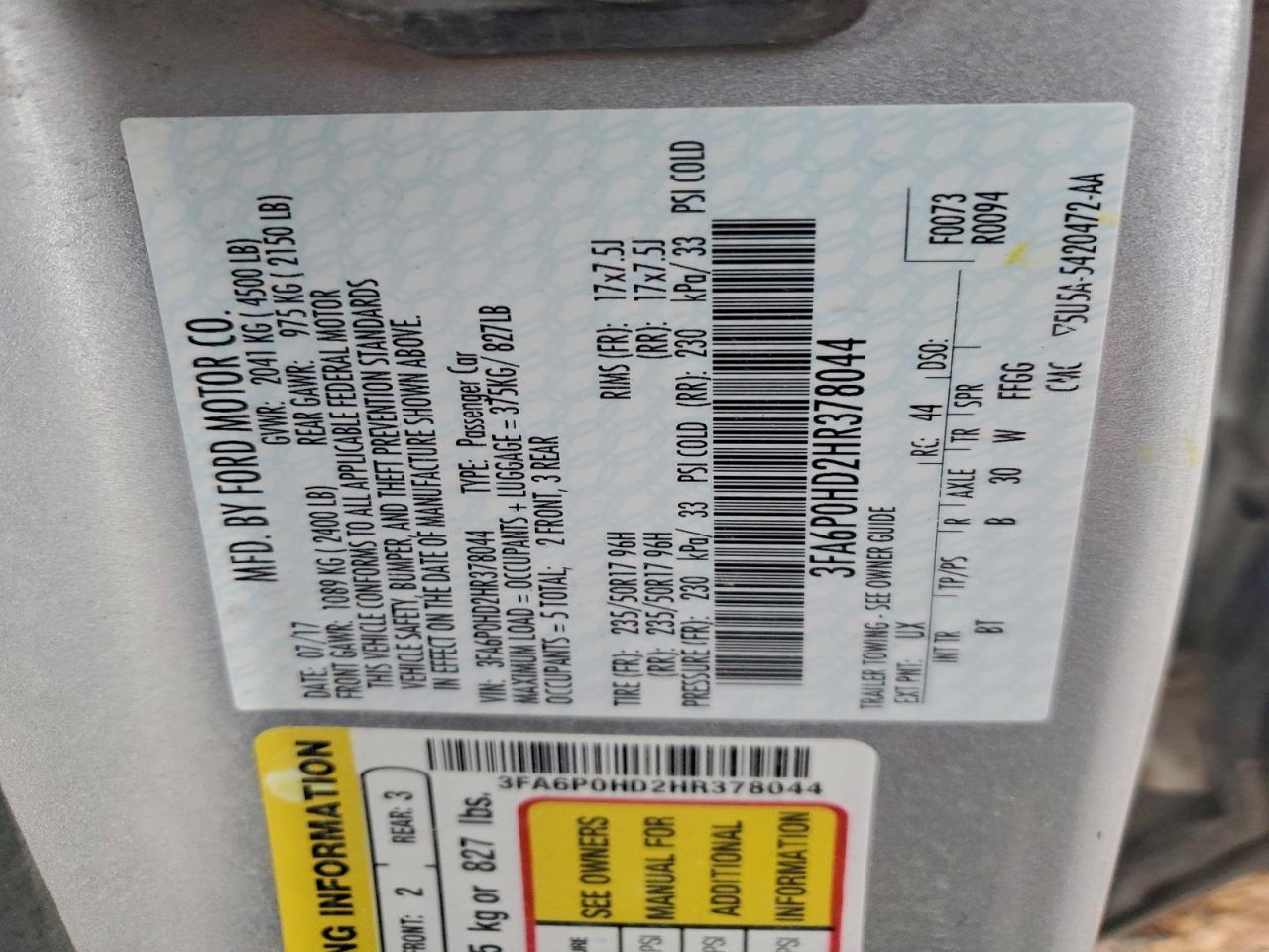 2017 Ford Fusion - zdjęcie 12