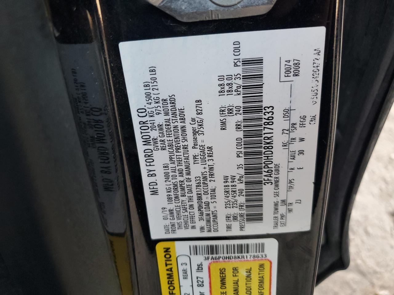 2019 Ford Fusion Se - zdjęcie 12