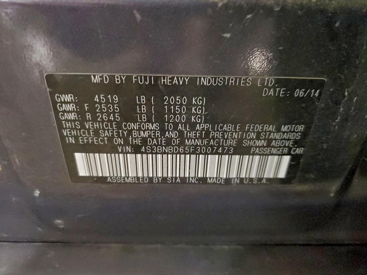 2015 Subaru Legacy - zdjęcie 12