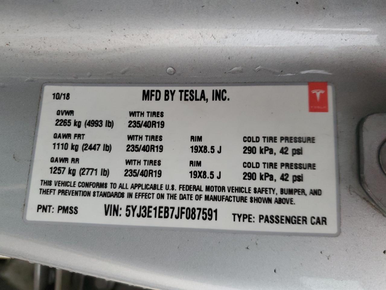 2018 Tesla Model 3 - zdjęcie 12