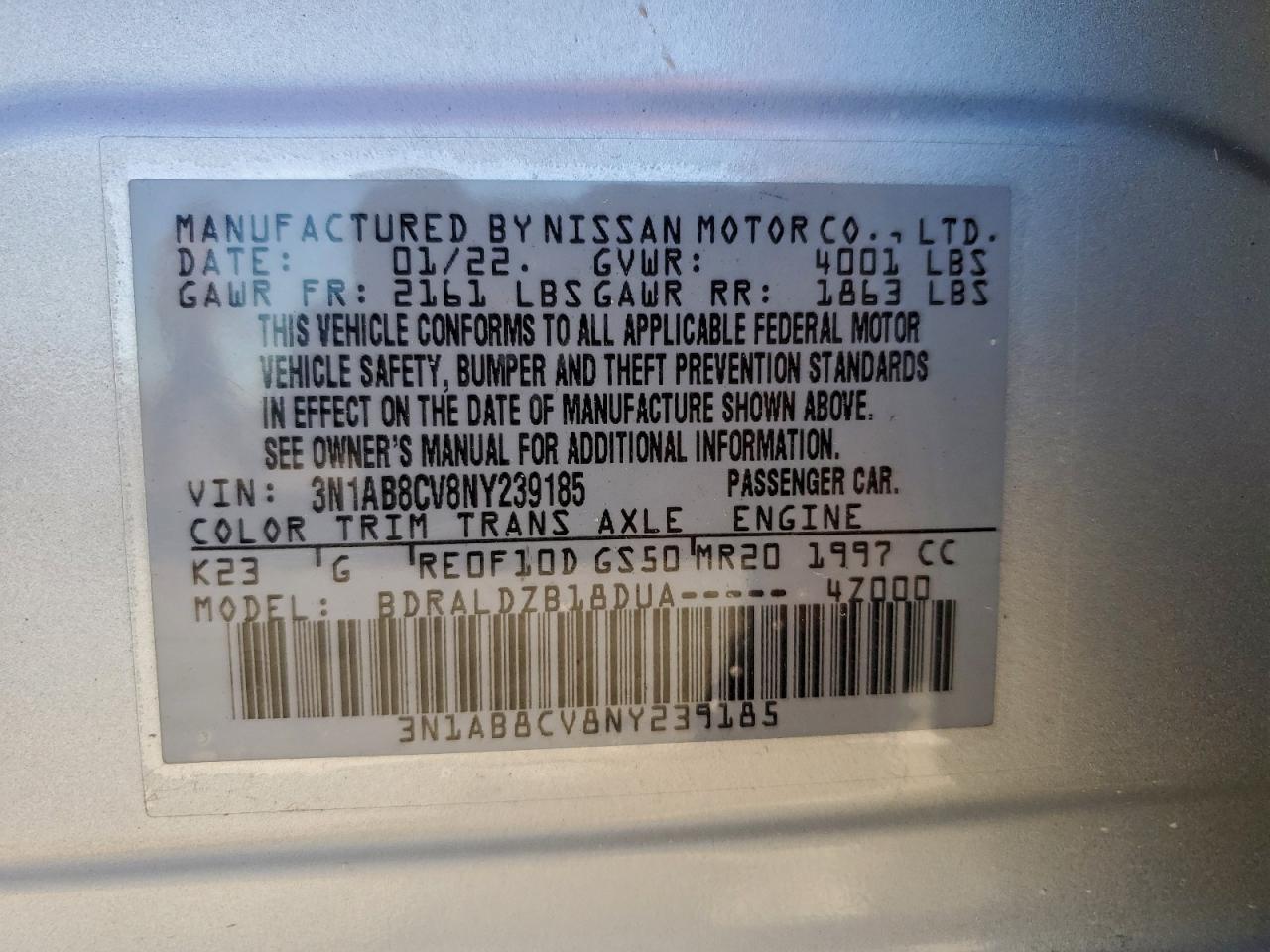 2022 Nissan Sentra Sv - zdjęcie 12