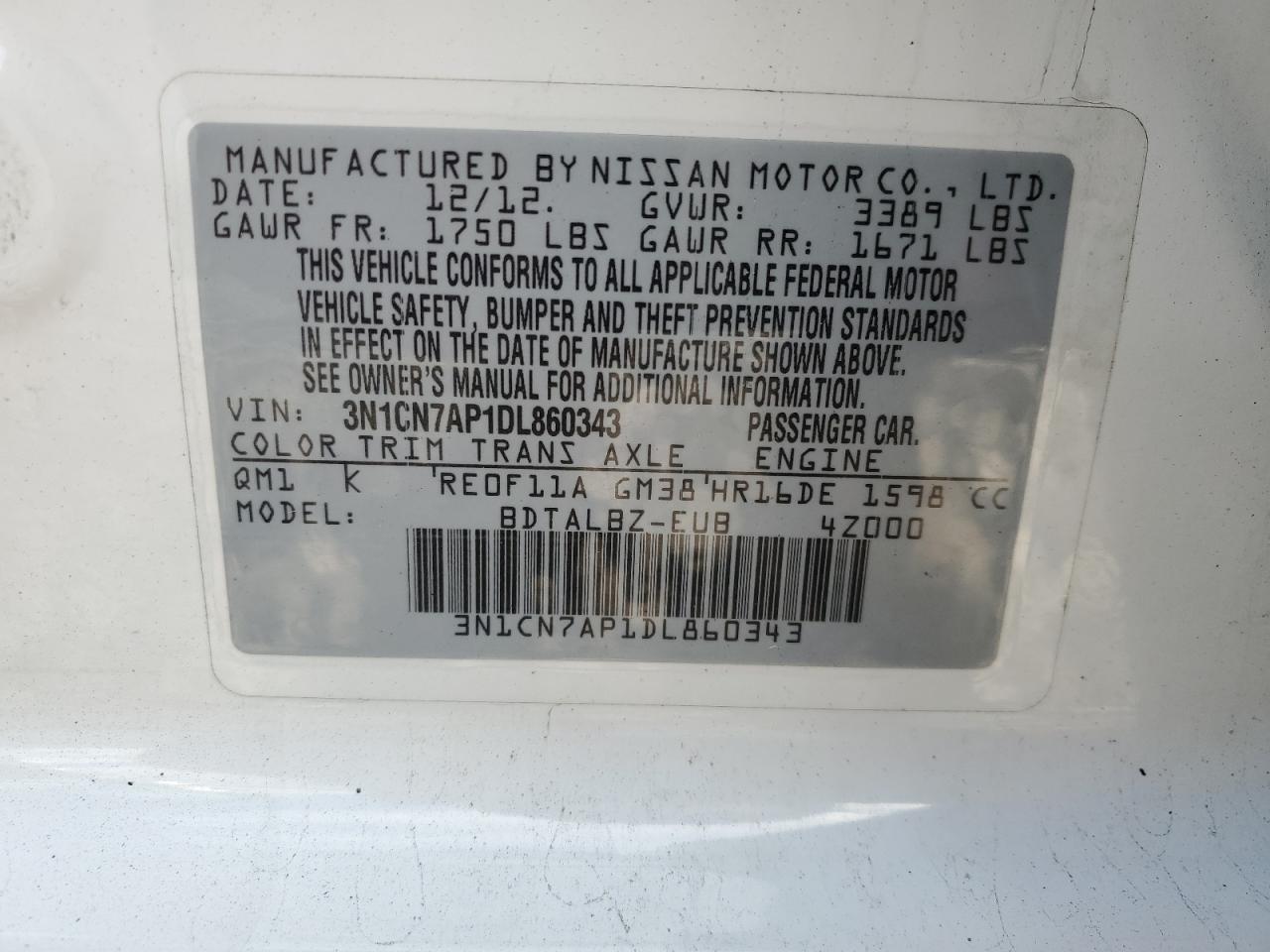 2013 Nissan Versa - zdjęcie 12