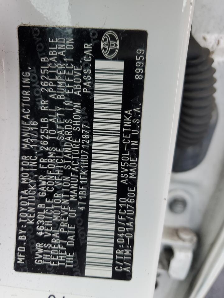 2017 Toyota Camry Le - zdjęcie 12