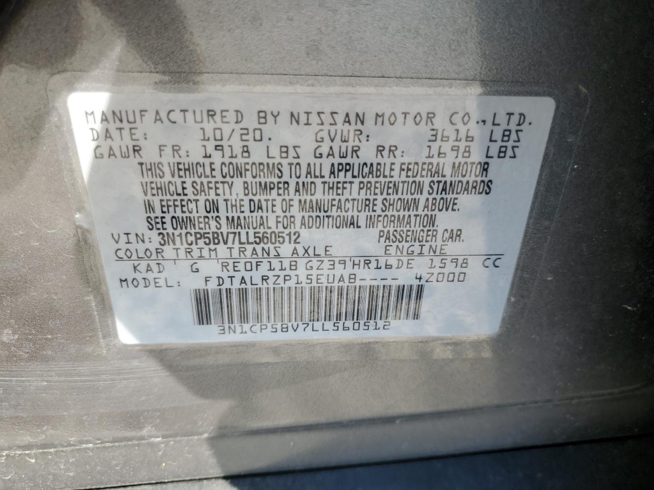 2020 Nissan Kicks S - zdjęcie 12