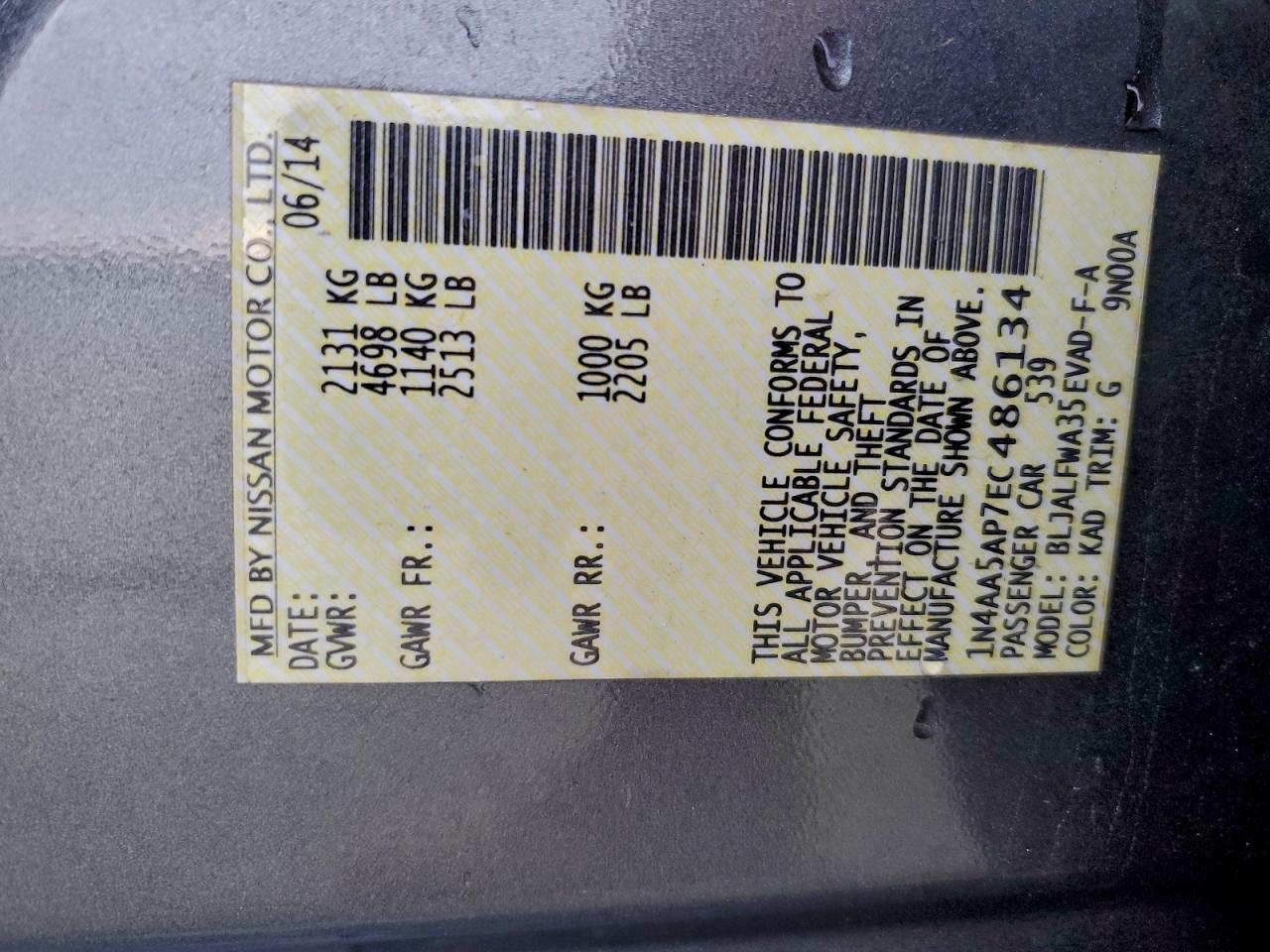 2014 Nissan Maxima - zdjęcie 12