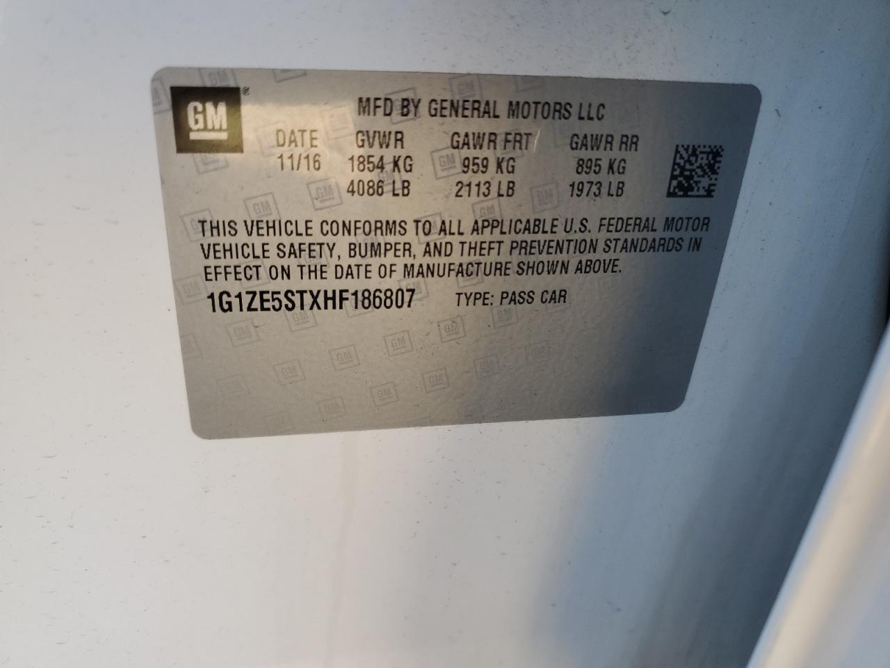 2017 Chevrolet Malibu Lt - zdjęcie 12